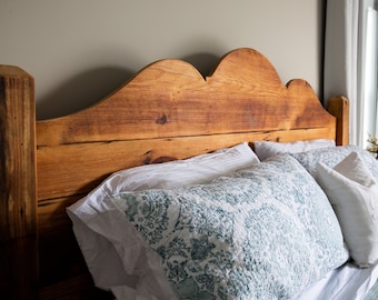 Free Shipping! The Monica Bed,  Scalloped Wood Headboard, Queen Headboard,  King Headboard, Solid Wood Headboard, Reclaimed Wood Headboard