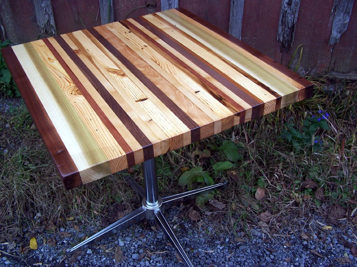 Butcher Block Table Kitchen Table Wood Cutting Board Table Etsy