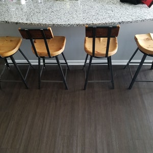 FREE SHIPPING Bar Stools With Backs Swiveling, Counter Stools, Scooped Seat Brewsters, Tractor Seat Industrial Stool for commercial or home image 2