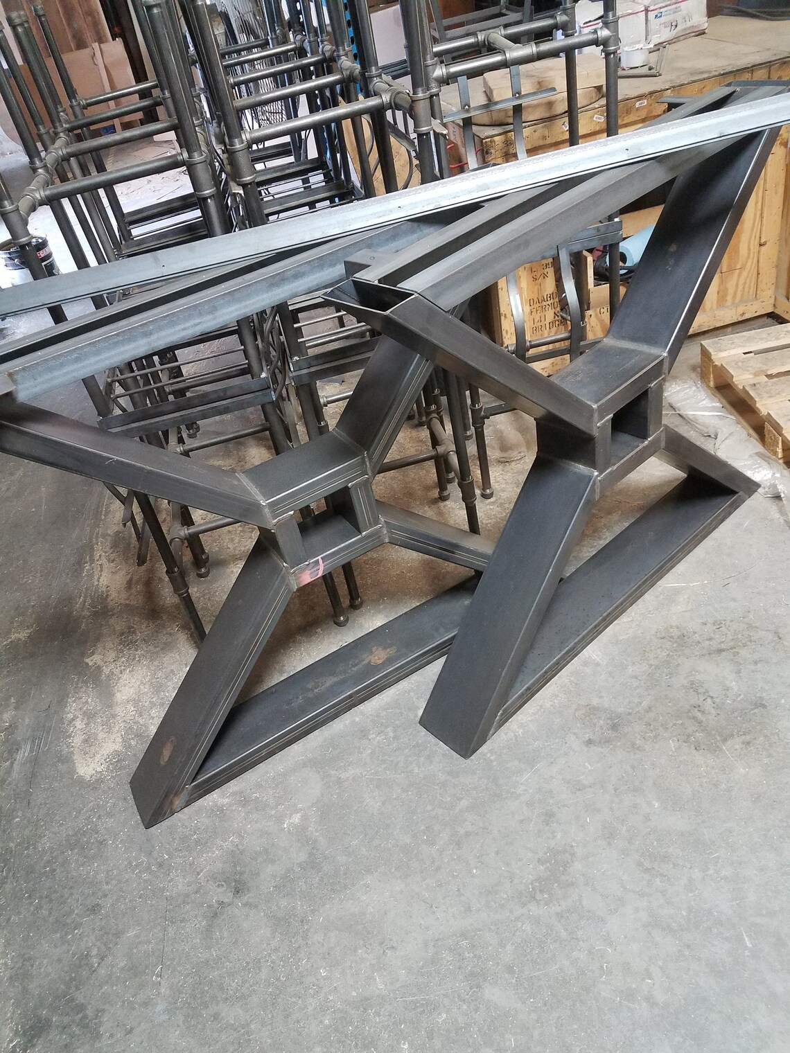 Industrial Metal Table Legs: Custom Made Steel Trestle Legs, DIY ...