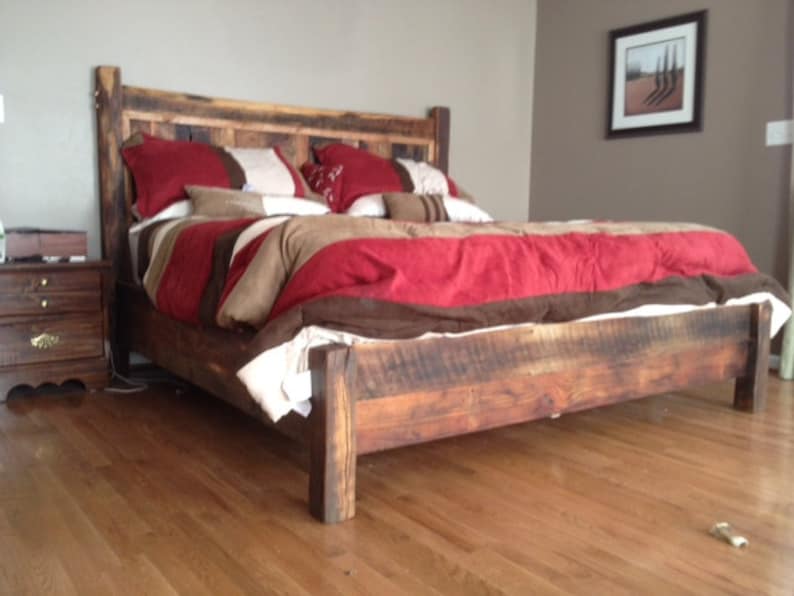 Cabin Comfort Solid Reclaimed Oak Bed Frame Image 0