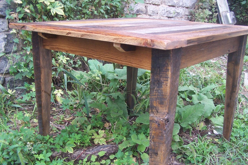 small weathered kitchen table
