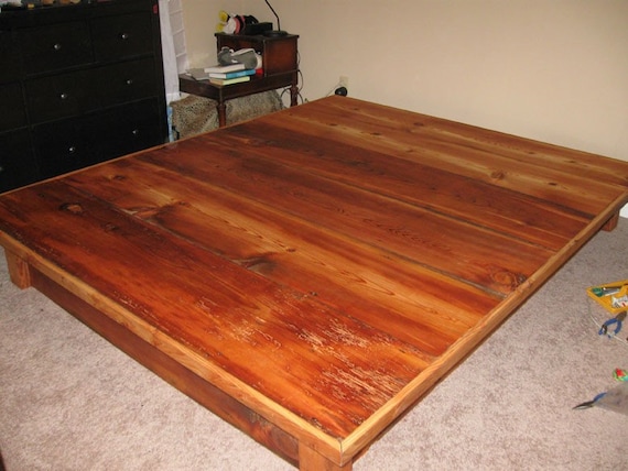 Pine platform bed sale queen