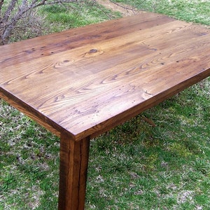 Wormy Chestnut Wood Dining Table, Modern Farmhouse Plank Table