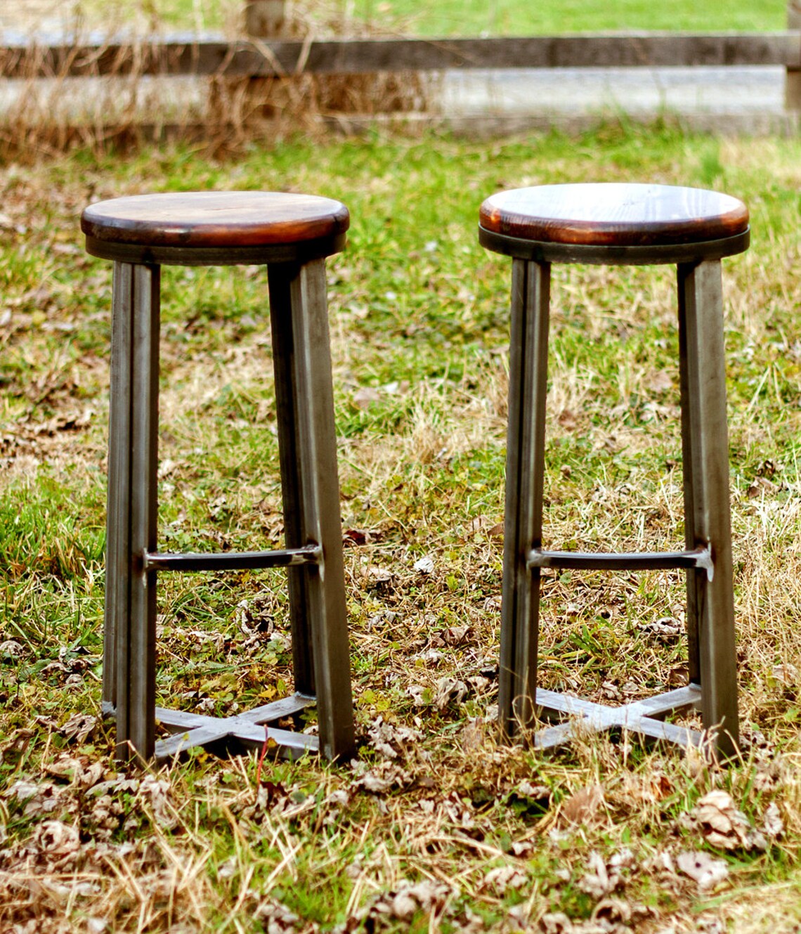 Counter Stool Bar Stool Wood Industrial Stool THE SEATTLE Etsy