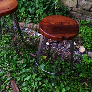 Counter Height Stool, Counter Stools, Industrial Bar Stools, Rustic Bar Stools /ICE CREAM/ Reclaimed Wood Stool, Modern Farmhouse Stools image 7