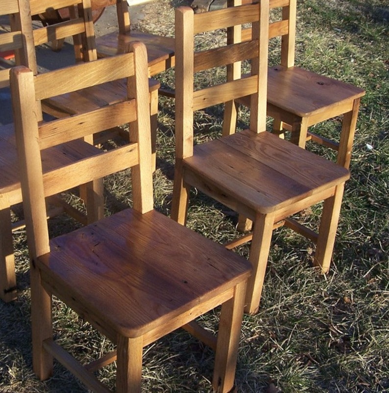 Wood Dining Chairs Rustic Dining Chairs Wormy Chestnut Etsy