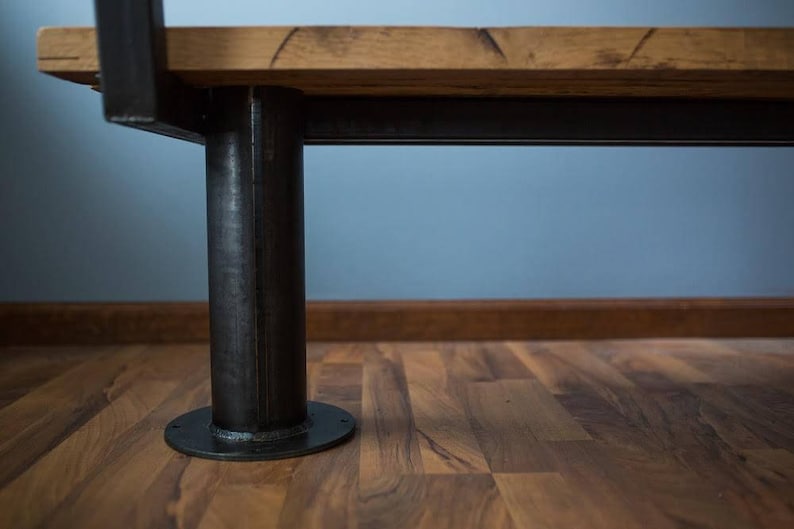 Perfect for restaurants bars and cafes! Bolt Down Urban Industrial Bench with Back from Reclaimed Wood Free Shipping