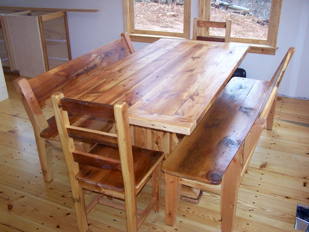 Trestle Table, Heart Pine Table, Reclaimed Wood Table, Barn Wood