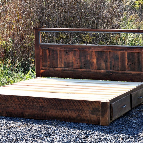 Platform Bed Storage Queen Size Frame King Platform Bed Storage Queen Size, Reclaimed Wood King Size Bed