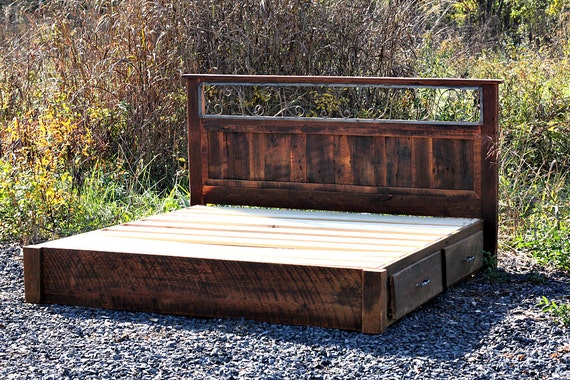 Modern King Size Bed With Storage In English Oak Dark