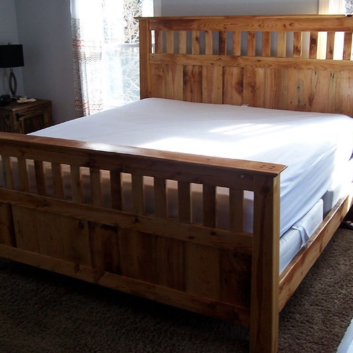 Bed Frame Reclaimed Wooden, Antique Style King Size Bed Frame
