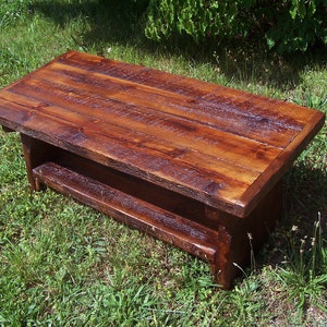 Rustic Coffee Table, Solid Wood Table, Pine Coffee Table, Heart Pine Coffee Table, Farmhouse Table, Indoor Coffee Table, Patio Furniture image 3