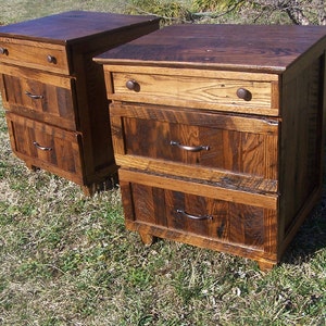 FREE SHIPPING - Nightstand With Drawers, Rustic Nightstand, Oak Nightstand, Solid Wood Nightstand With Drawers, Wooden Nightstand, Vintage