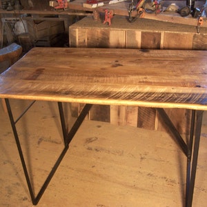Wood Standing Desk, Wood Work Desk, Reclaimed Wood Desk, Industrial Desk, Metal Desk, Welded Furniture, Salvaged