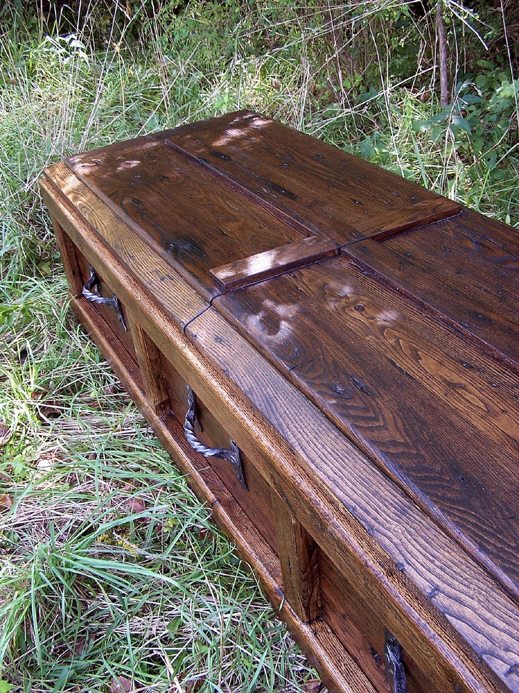 Reclaimed Barn Wood Casket With Wrought Iron Handles - Etsy