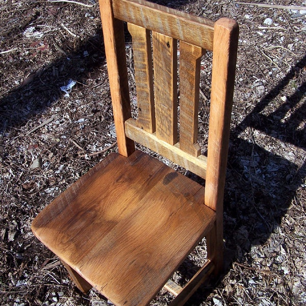 Dining Chair, Barnwood Chair, Farmhouse Dining Chair, Mission Oak Furniture, Distressed Wood Chair, Antique Rustic Stool, Reclaimed