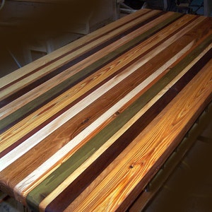 Reclaimed Colorful Wood Butcher Block Countertop - 79 dollars a square foot.  Made to your specifications. Contact us for a quote!