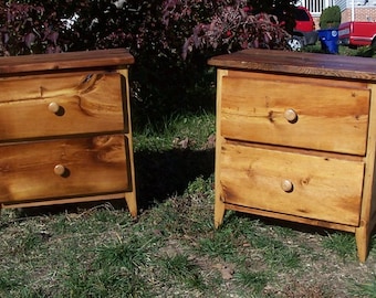 Handcrafted Reclaimed Pine Nightstand - Rustic Farmhouse Bedside Table