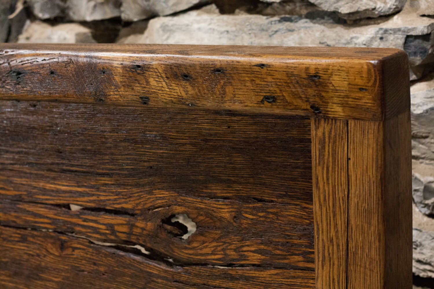 Wood Bed Frame Barn Door Hardware Reclaimed Wood Bed Etsy