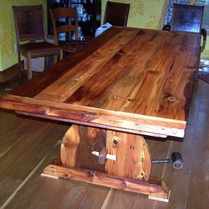 Trestle Table, Heart Pine Table, Reclaimed Wood Table, Barn Wood Table, Dining Table, Modern Farmhouse Table, Upcycled Wood, Rustic Table image 2