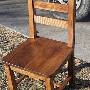 Kitchen Chair With Back, Wood Dining Chair, Ladderback Chair, Farmhouse Dining Chair, Rustic Side Chair, Wormy Chestnut Chair, Dining Room image 5