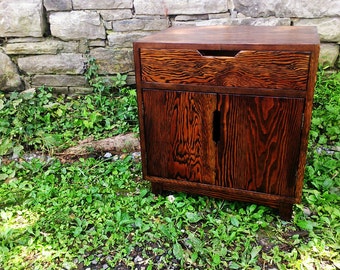 FREE SHIPPING - Reclaimed Wood Dresser - Weathered Nightstand Dresser - Danish Solid Wood Nightstand