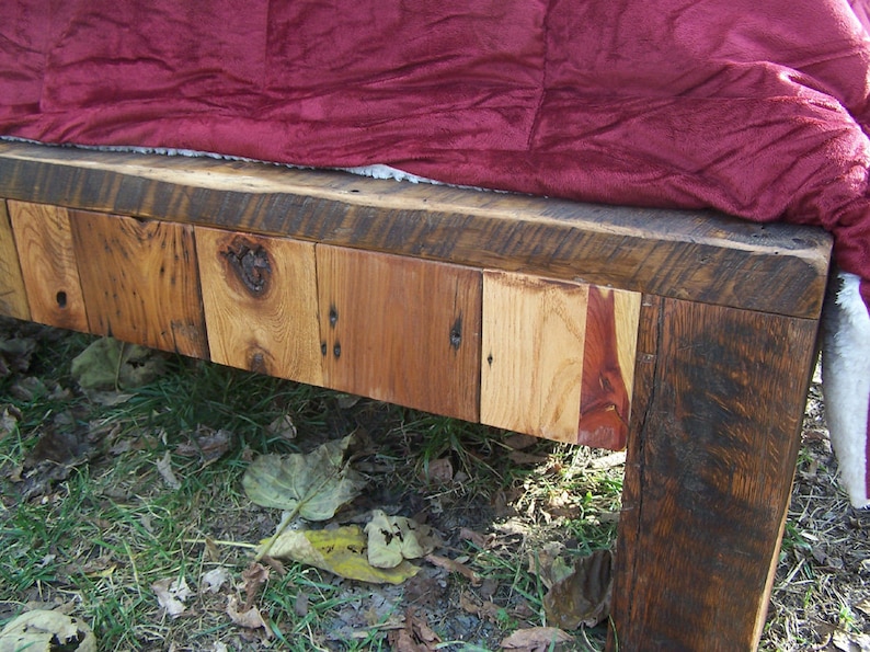 Colorful Reclaimed Wood Bed Frame Etsy