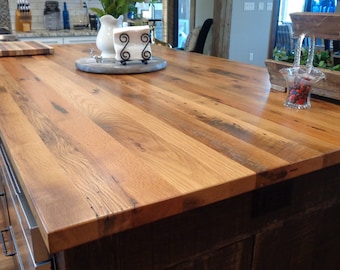 Custom Reclaimed Oak Countertop-  EXAMPLE LISTING ONLY!  We make these  from authentic reclaimed Oak for 74 dollars a sq ft., Free shipping!