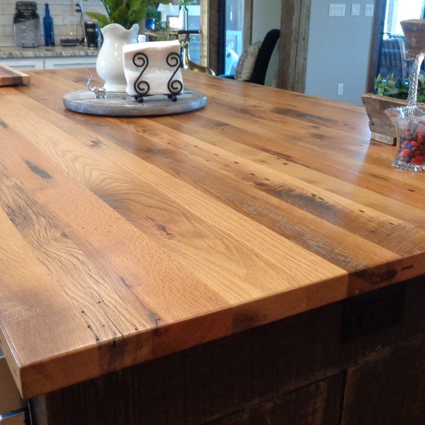Custom Reclaimed Oak Countertop-  EXAMPLE LISTING ONLY!  We make these  from authentic reclaimed Oak for 74 dollars a sq ft., Free shipping!