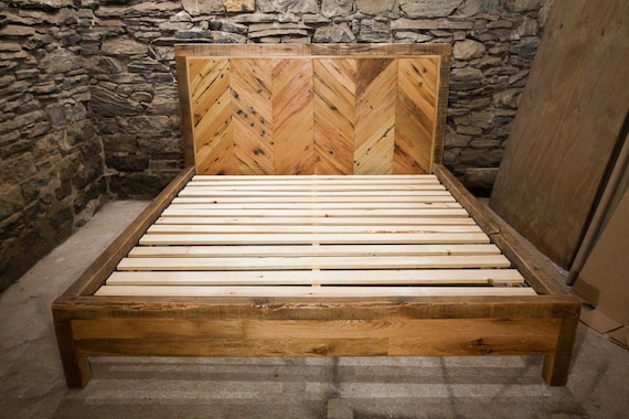 The Chevron Headboard Chevron Wood Bed Furniture Reclaimed Wood