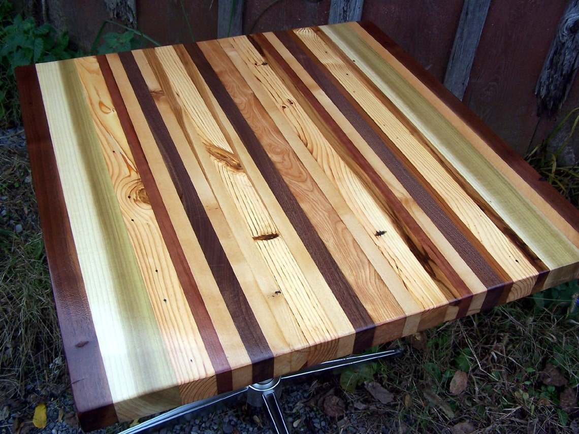 Butcher Block Table Kitchen Table Wood Cutting Board Table Etsy