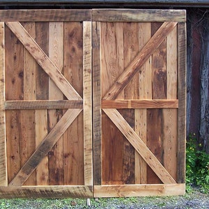 Reclaimed Wood Sliding Barn Door: Antique Pine, Rustic Style