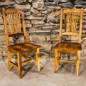 Rustic Dining Chair Wood Dining Chair Pine Chair Antique Chair