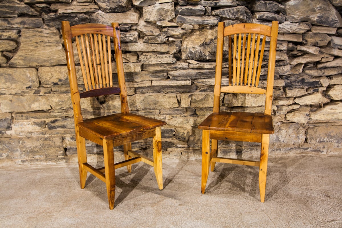 Silla de comedor rústica, silla de comedor de madera, silla de pino, silla  antigua, muebles de pino de corazón, silla de estilo vintage, silla de  granja, silla de husillo -  España