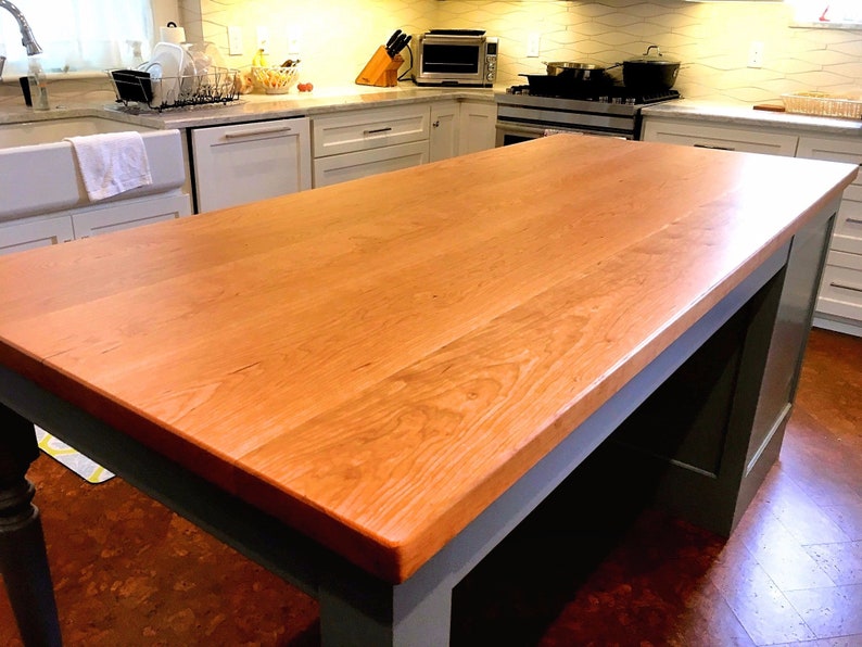Custom Cherry Wood Plank Countertops EXAMPLE LISTING ONLY Made to your specifications. Sold by the square foot. Contact us for a quote image 1