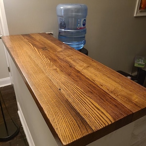 Custom Wormy Chestnut Butcher Block Countertops Reclaimed Wood Kitchen Island Butcher Block Tops Kitchen Solid Reclaimed Wood Countertop image 8