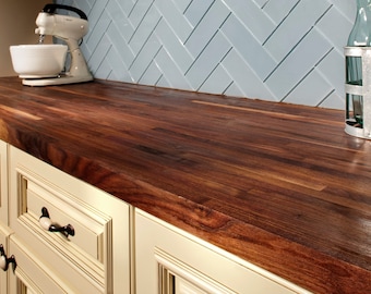 Solid Black Walnut Butcher Block Countertop - Custom Walnut Butcher Block Island Top - Walnut Counter tops and Countertop For Kitchen Island