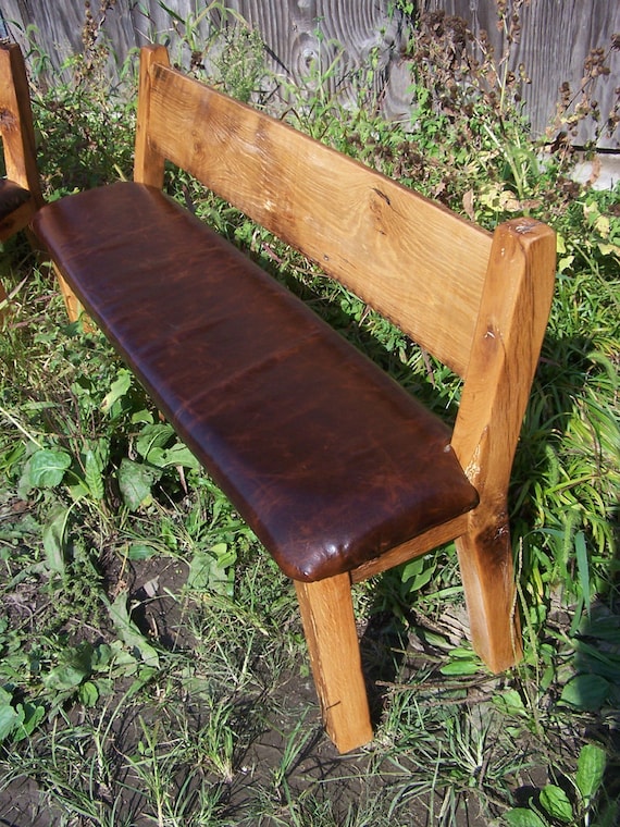 Farmhouse wood bench with clearance back