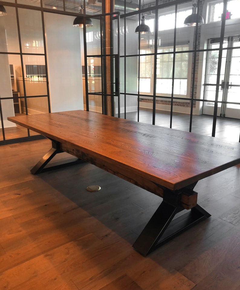 The Executive  Conference Table from Reclaimed Oak and Modern image 5