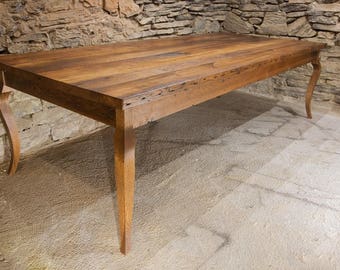 La Provencale, antique French farm dining table - Country kitchen oak table with rectangular shape - Vintage, Reclaimed, Wood