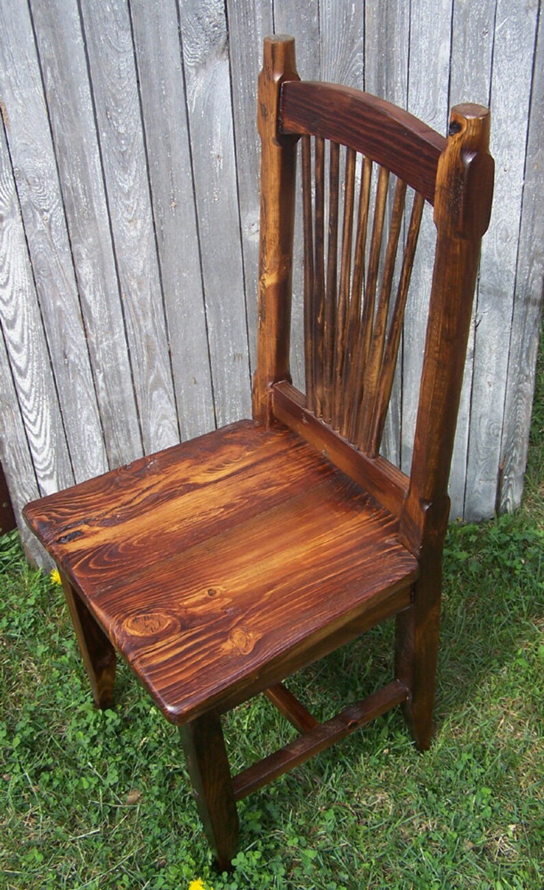 Reclaimed Knotty Pine Rustic Spindle Back Chairs Etsy