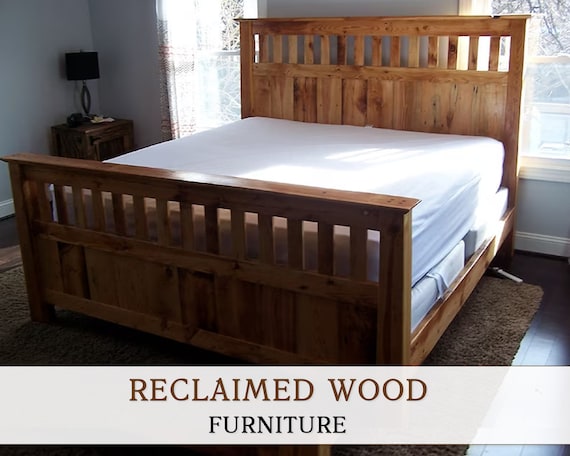 Mission Style Bed Frame Reclaimed Wooden Bed Heart Pine Bed
