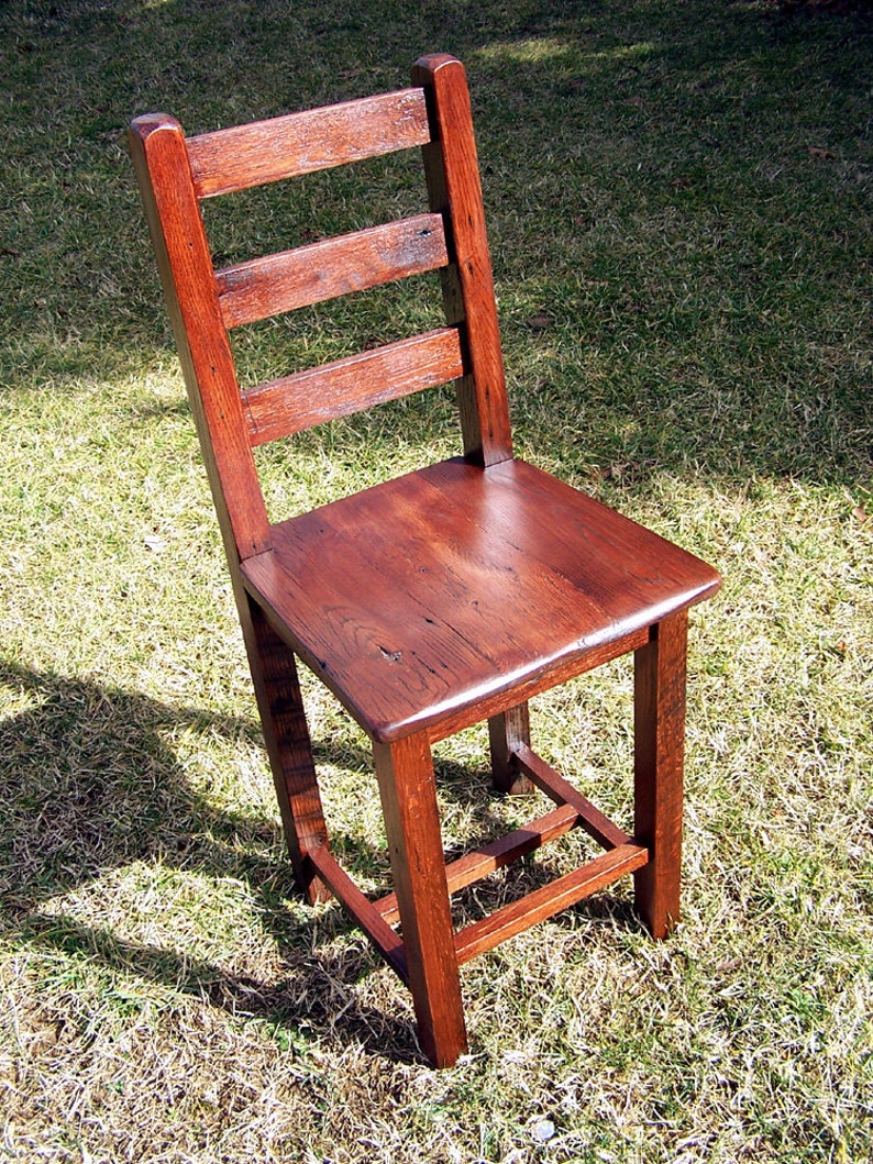 Custom Bar Stools With Back, Wood Bar Chair, Wood Dining Chair, Antique Hardwood Chair, Oak Chair, Bar Height Chair, Dining Room Furniture image 3