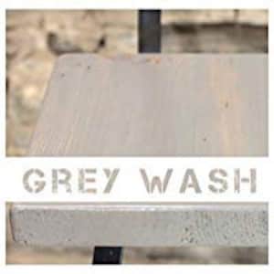 May include: Five wood chair seat options: clear coat, provincial, grey wash, ebony, and walnut.
