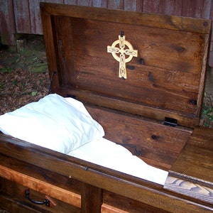 Custom Casket from Solid Reclaimed Wood, Custom Handcrafted Reclaimed Wood Casket, Celtic Cross Casket, Personalized Casket