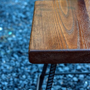 Industrial Restaurant Counter Stool with Back ~ Reclaimed Oak Wood Bar Chair ~ Factory Style Seating for Cafes, Bars & Commercial Spaces bild 5