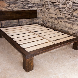 The Lakeside Modern Industrial Platform Bed Frame, Rustic Platform Bed, Reclaimed Wood Bed, Eco Friendly Platform Bed, Bedroom Furniture