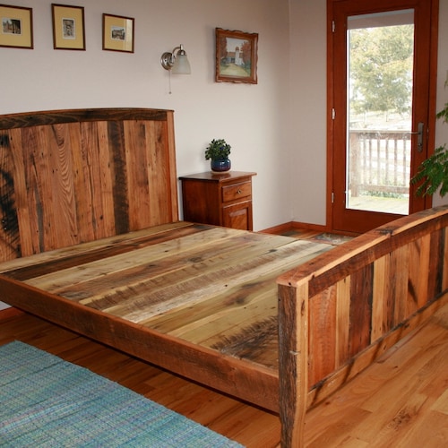 Cozy Country Reclaimed Wood Bed Frame Queen King - Reclaimed Wood Platform Bed Diy Cozy Country Reclaimed Wood Bed Frame Queen King - Reclaimed Wood Platform Bed Diy