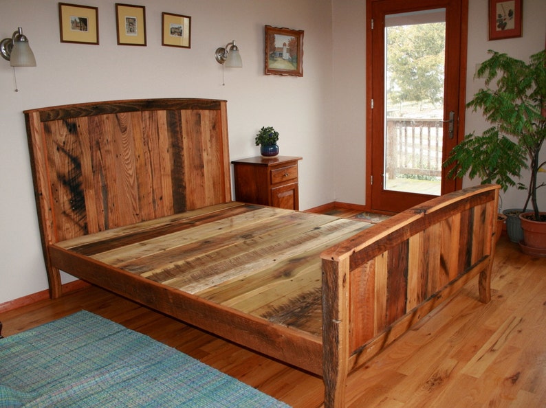 Cozy Country Bedframe From Wormy Chestnut And Reclaimed Oak Image 0